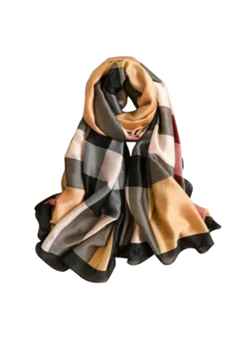 Checkered beige scarf