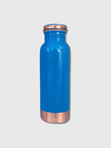 Blue copper water bottle 600ml