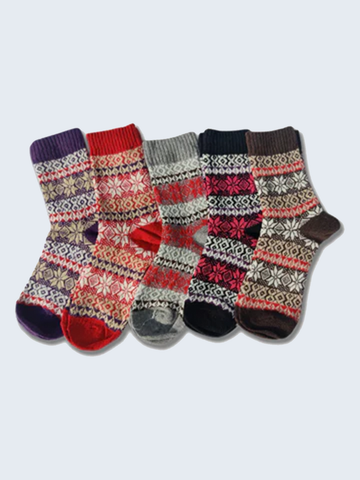 5 Pairs of Christmas Wool Socks