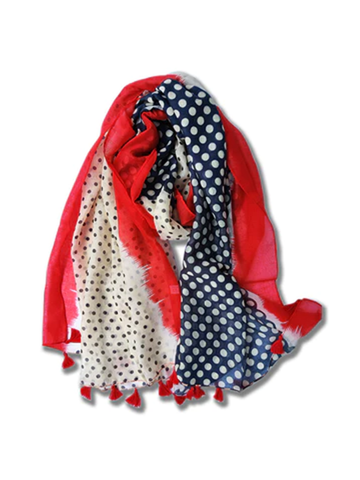 Multicolour polka dot scarf