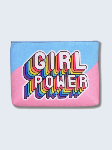 Pink and Blue Girl Power pouch