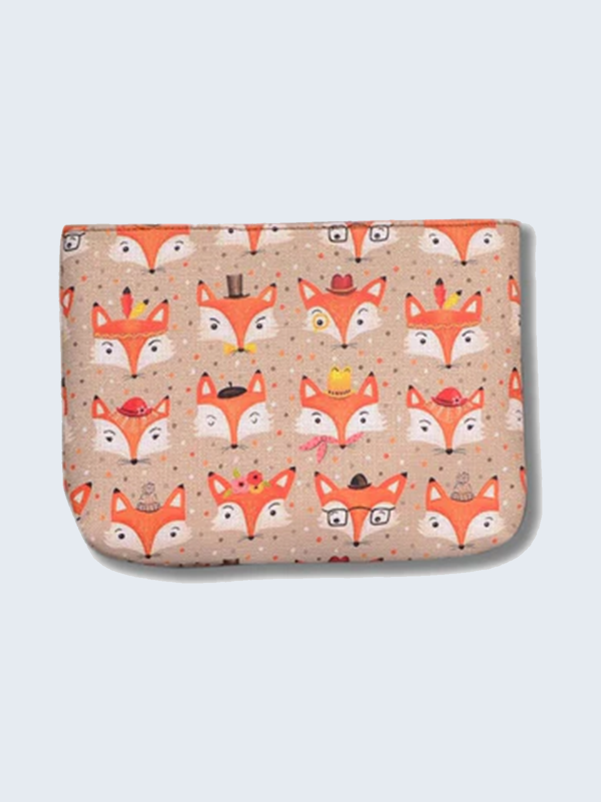 Fox print makeup pouch