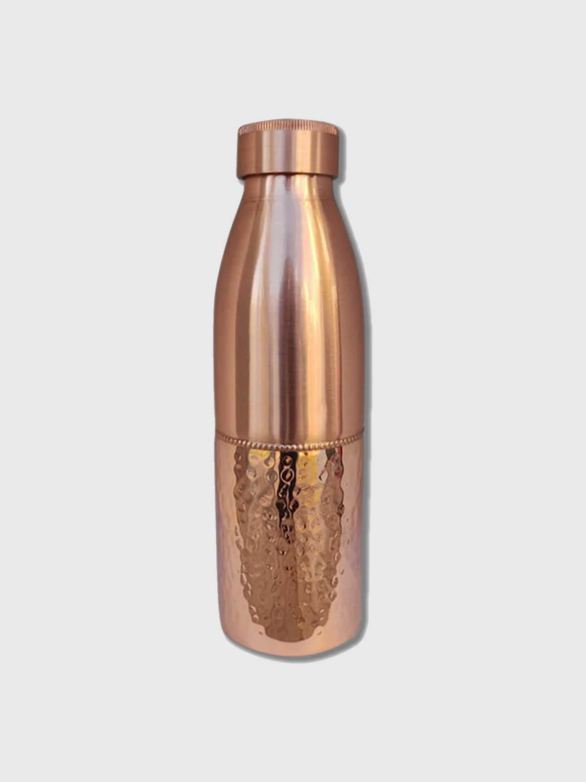 Half hammered copper water bottle 600ml