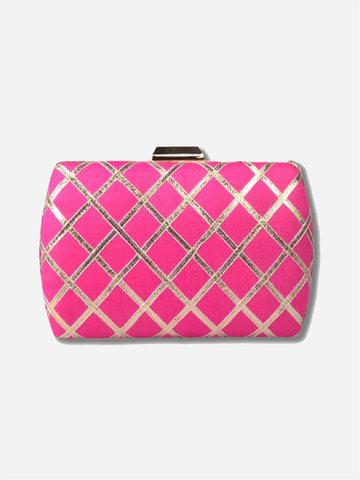 Handcrafted pink clutch bag