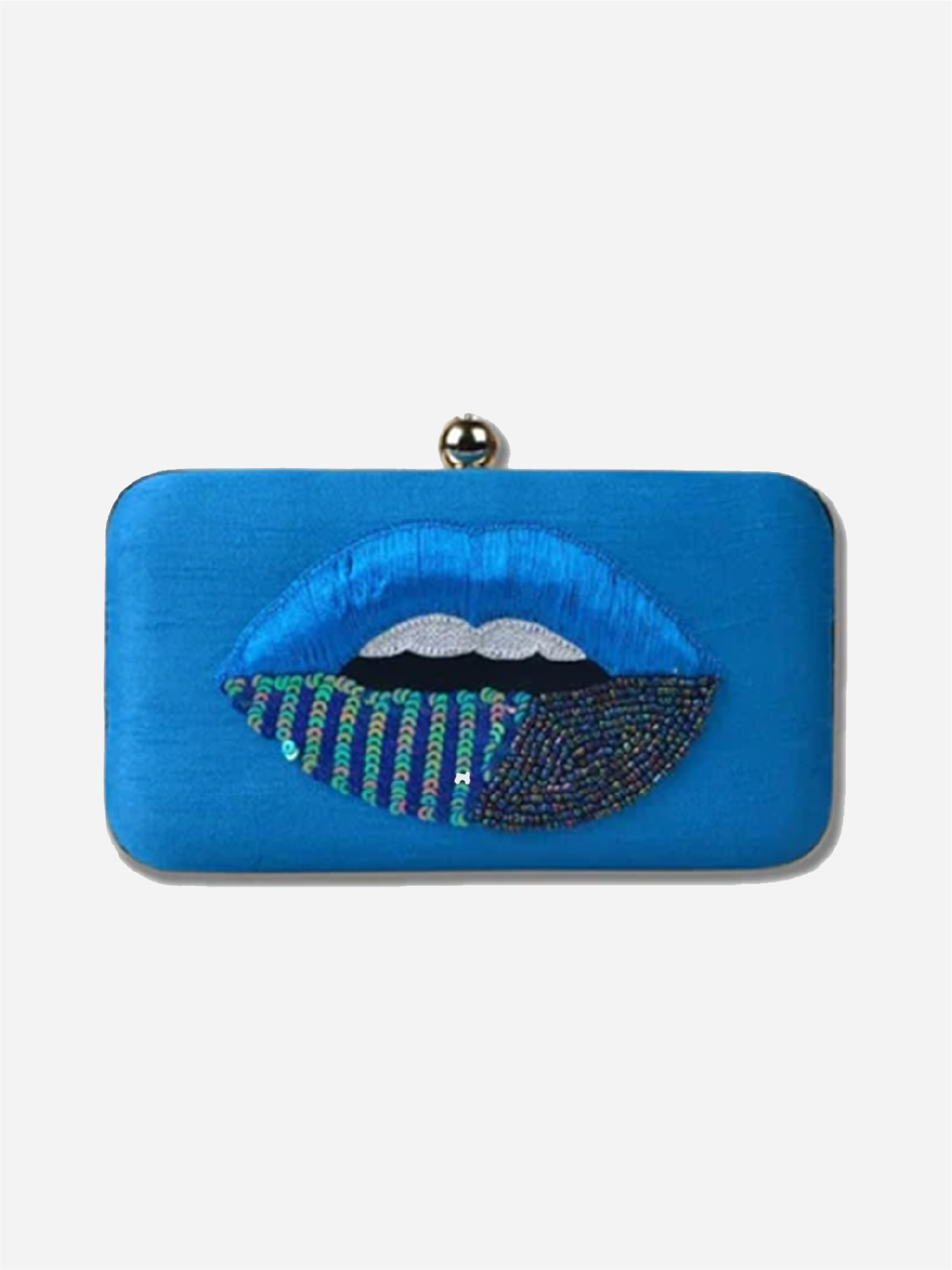 Navy Blue Lip Clutch Bag